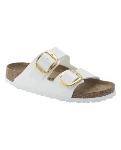 Sandalo Donna Birkenstock Arizona Big Buckle Birko-Flor Vernice Patent White
