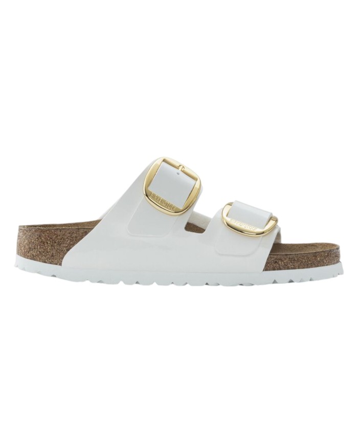 Sandalo Donna Birkenstock Arizona Big Buckle Birko-Flor Vernice Patent White