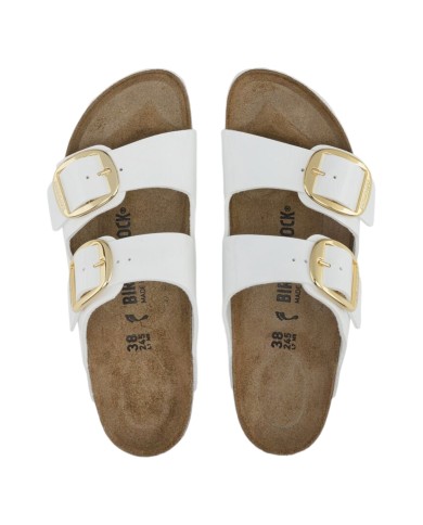 Sandalo Donna Birkenstock Arizona Big Buckle Birko-Flor Vernice Patent White