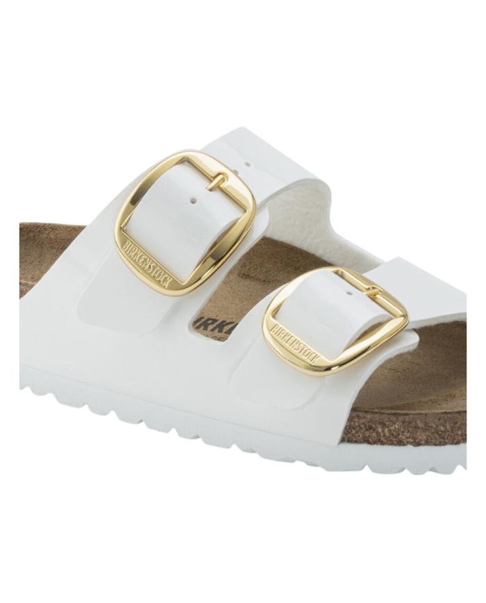 Sandalo Donna Birkenstock Arizona Big Buckle Birko-Flor Vernice Patent White