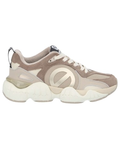 Sneakers Donna No Name Krazee Runner W Leather Suede Mesh Moka Taupe
