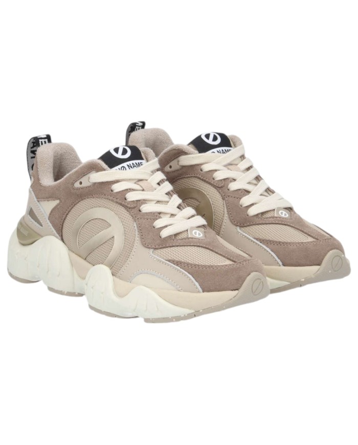 Sneakers Donna No Name Krazee Runner W Leather Suede Mesh Moka Taupe