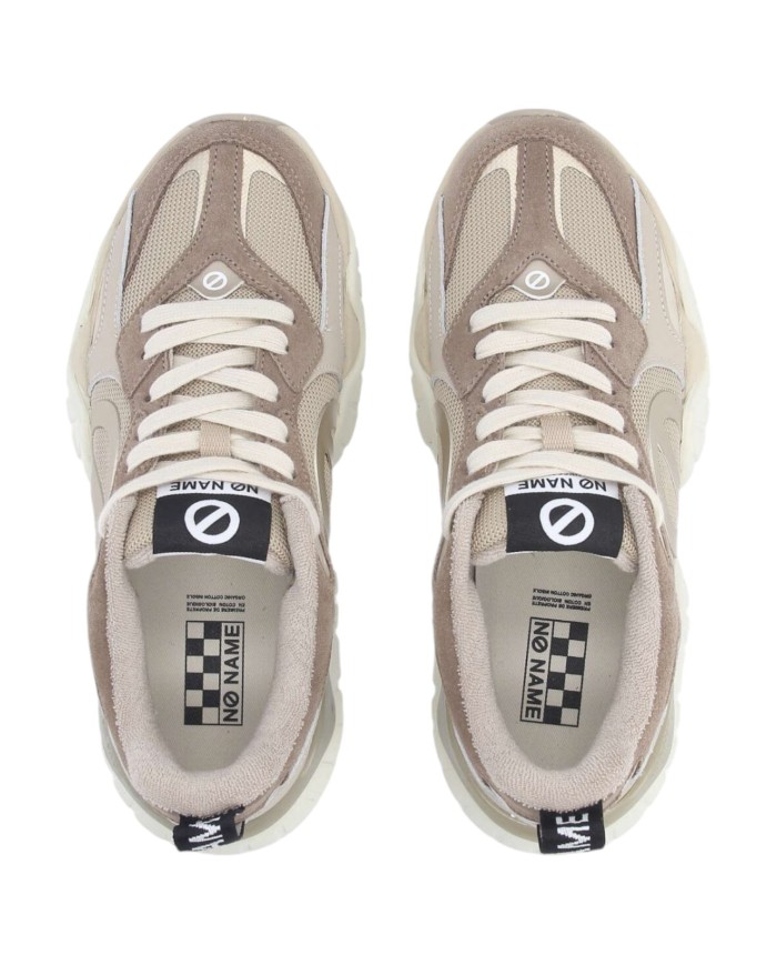 Sneakers Donna No Name Krazee Runner W Leather Suede Mesh Moka Taupe