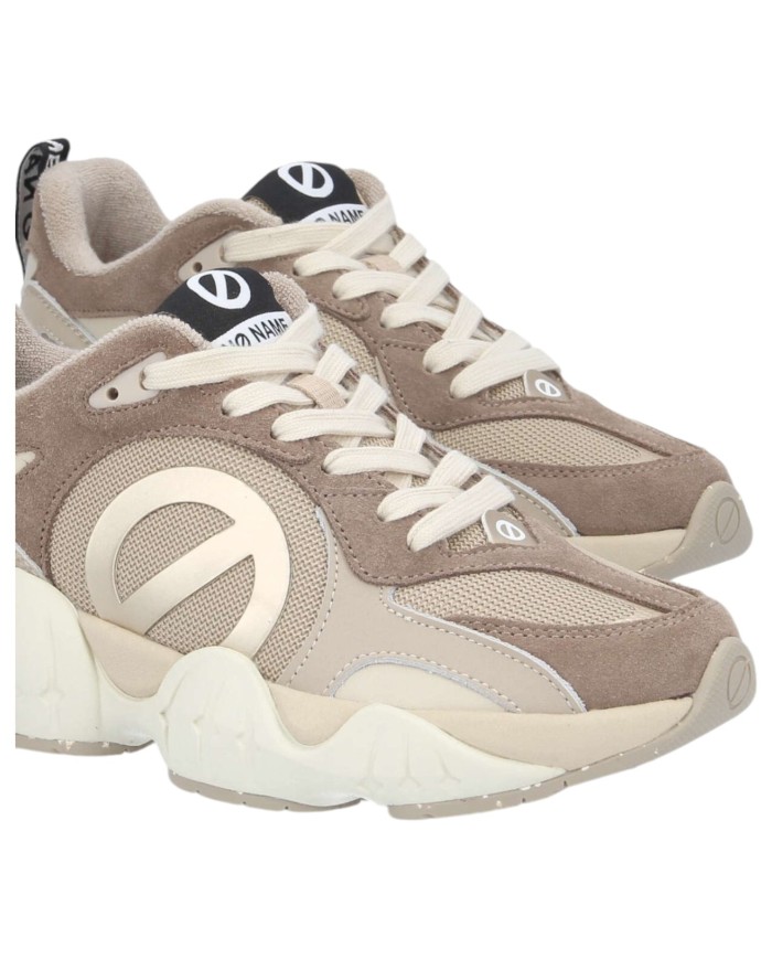 Sneakers Donna No Name Krazee Runner W Leather Suede Mesh Moka Taupe