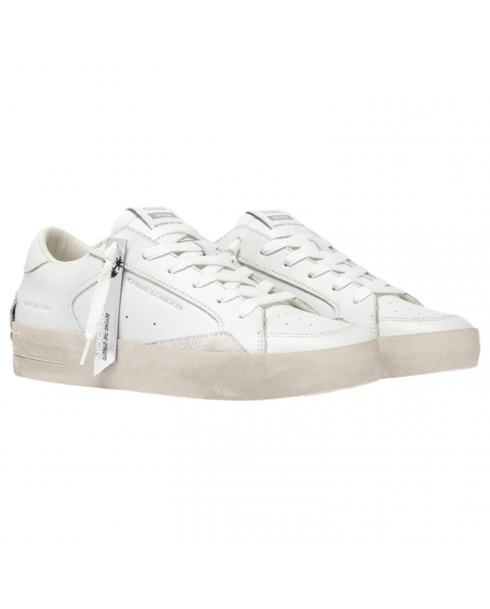 Sneaker Donna Crime London Sk8 Deluxe Vanilla White Leather White