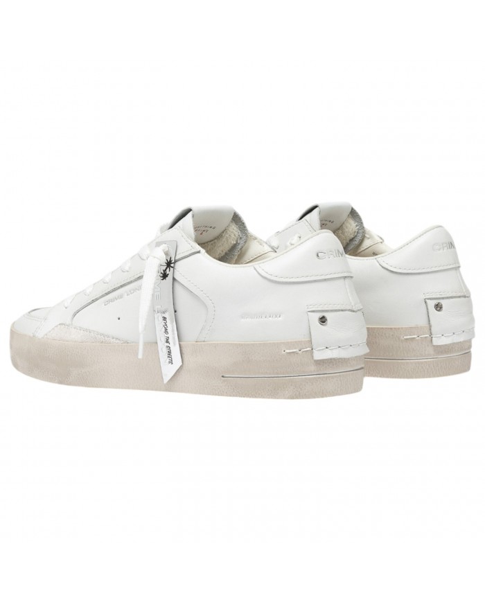 Sneaker Donna Crime London Sk8 Deluxe Vanilla White Leather White