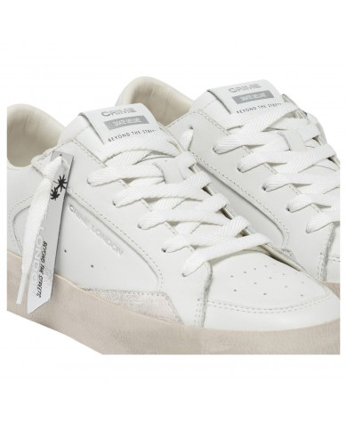 Sneaker Donna Crime London Sk8 Deluxe Vanilla White Leather White