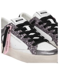 Sneaker Donna Crime London Sk8 Deluxe To The Moon Glitter Leather Suede White Silver