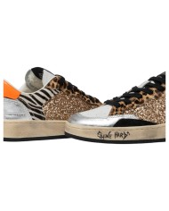 Sneaker Donna Crime London Chelsea Jungle Fever Glitter Animalier Leather Suede Multicolor