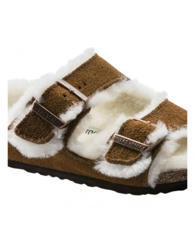 Sandalo Bimbo Birkenstock Arizona Pelliccia di Agnello KidsPelle scamosciata Mink Visone