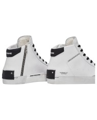 Stivaletto Uomo Crime London High Top Distressed White Leather White