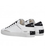 Sneaker Uomo Crime London Distressed White Black Leather White Black
