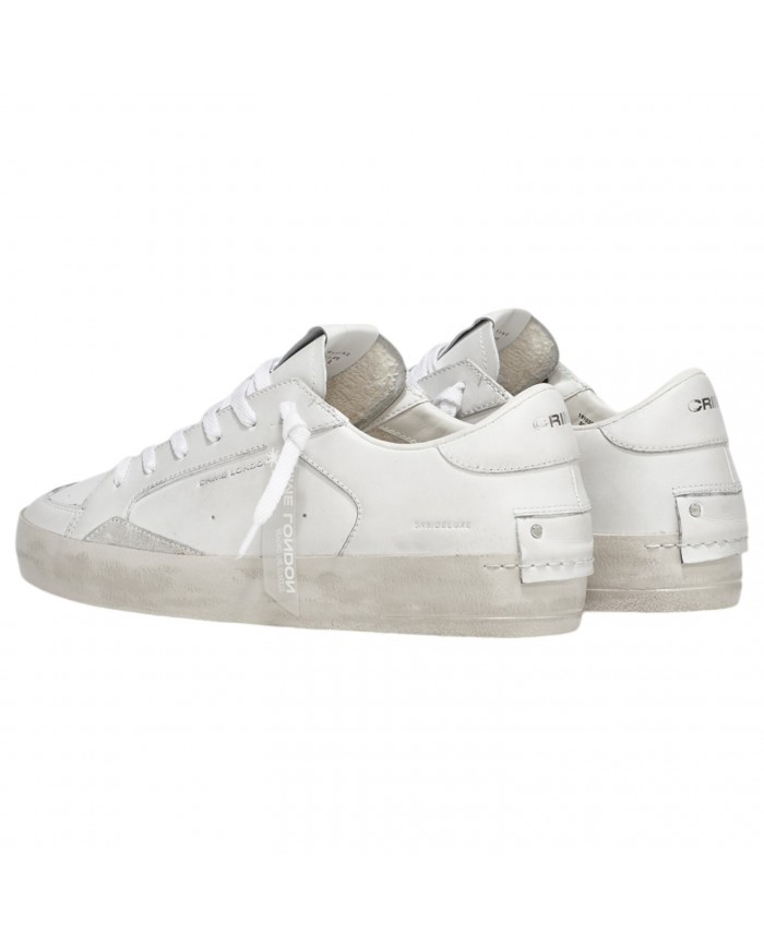 Sneaker Uomo Crime London Sk8 Deluxe All White Leather White