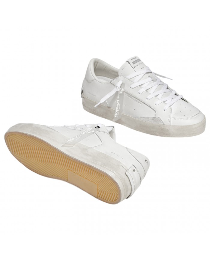Sneaker Uomo Crime London Sk8 Deluxe All White Leather White