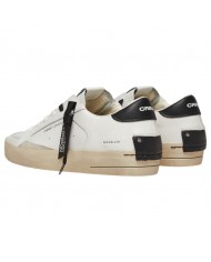 Sneaker Uomo Crime London Sk8 Deluxe Black Whisper Leather White Black