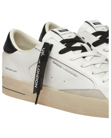 Sneaker Uomo Crime London Sk8 Deluxe Black Whisper Leather White Black