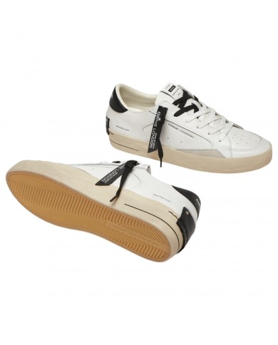 Sneaker Uomo Crime London Sk8 Deluxe Black Whisper Leather White Black