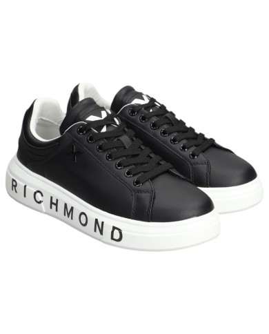 Sneaker Donna John Richmond 22303 Action Leather X Logo Leather Black