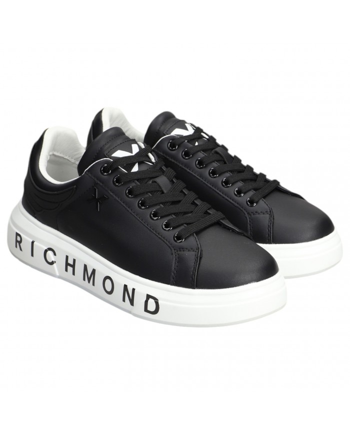 Sneaker Donna John Richmond 22303 Action Leather X Logo Leather Black