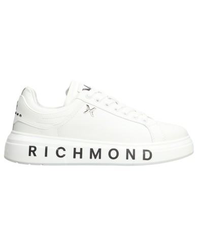 Sneaker Uomo John Richmond 22204 Action Leather X Logo Leather White