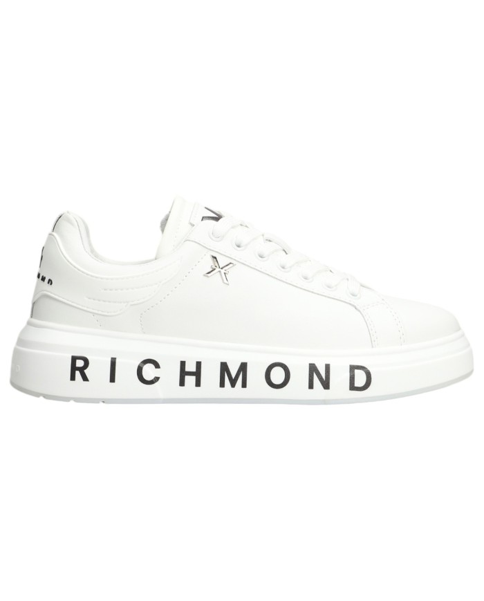 Sneaker Uomo John Richmond 22204 Action Leather X Logo Leather White