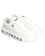 Sneaker Uomo John Richmond 22204 Action Leather X Logo Leather White