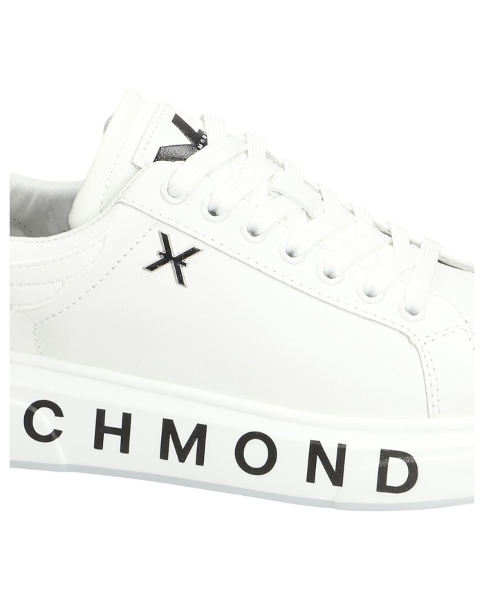 Sneaker Uomo John Richmond 22204 Action Leather X Logo Leather White