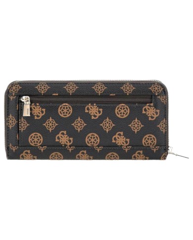 Portafoglio Donna Guess Laurel Slg 4G Logo Peony Zip Around Leather Mocha