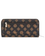 Portafoglio Donna Guess Laurel Slg 4G Logo Peony Zip Around Leather Mocha