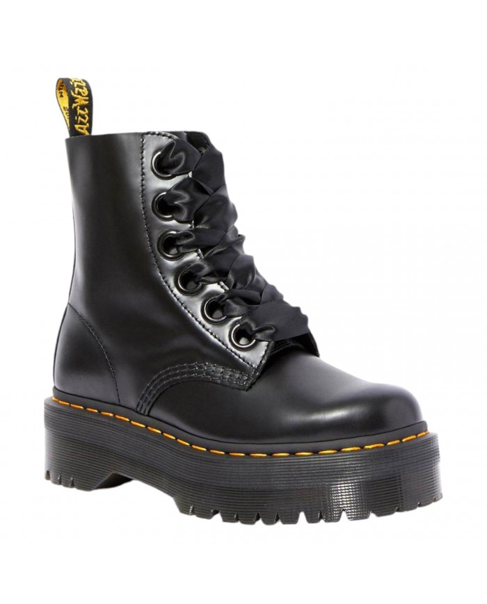 Anfibio Donna Unisex Uomo Dr Martens Molly Platform Buttero Black