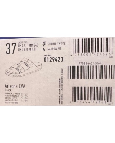 Sandalo Birkenstock Donna Arizona Calzata Slim Eva Black