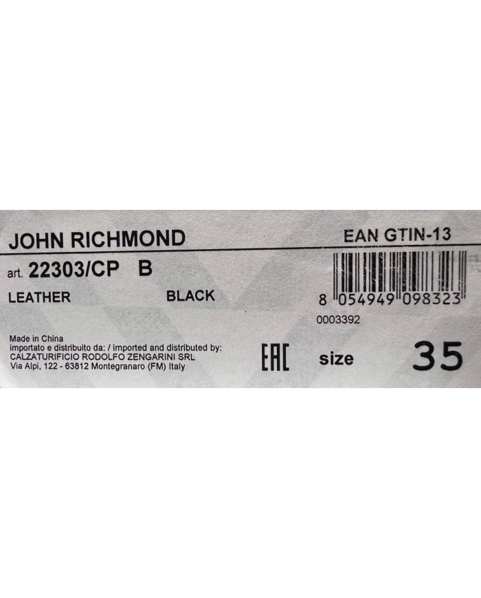 Sneaker Donna John Richmond 22303 Action Leather X Logo Leather Black