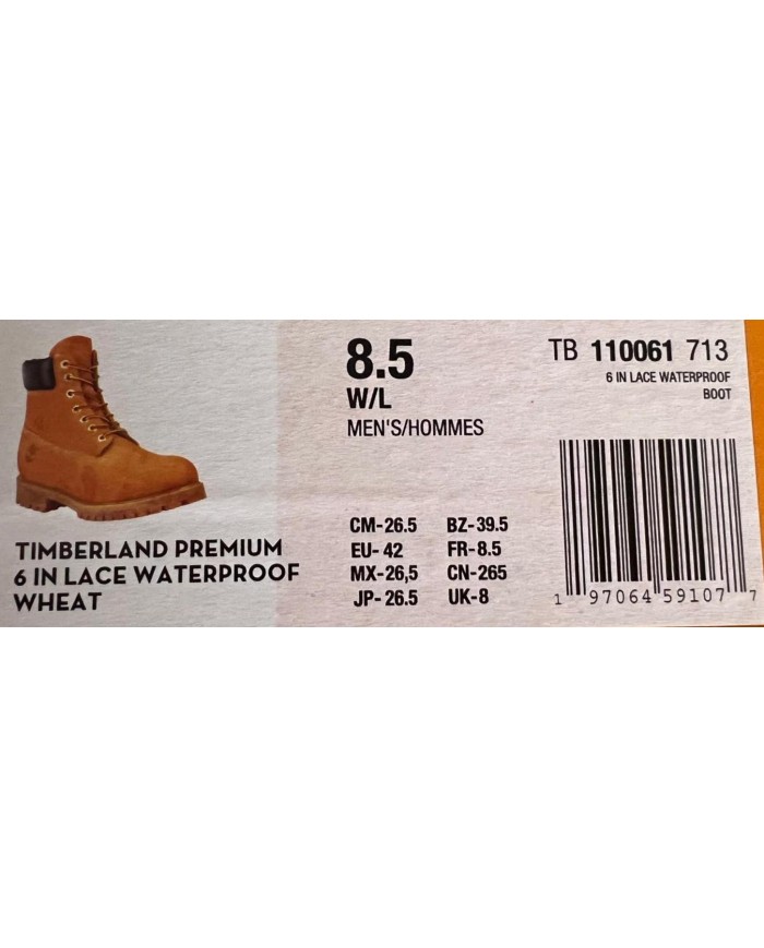 Stivaletto Uomo Timberland Premium 6 In Lace Waterproof Wheat Camel