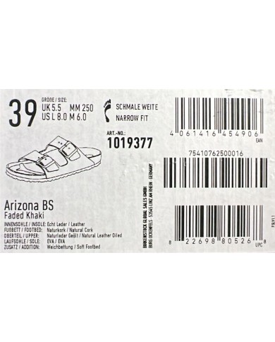 Sandalo Donna Unisex Birkenstock Arizona Plantare Morbido Pelle Oleata Faded Khaki