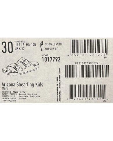 Sandalo Bimbo Birkenstock Arizona Pelliccia di Agnello KidsPelle scamosciata Mink Visone