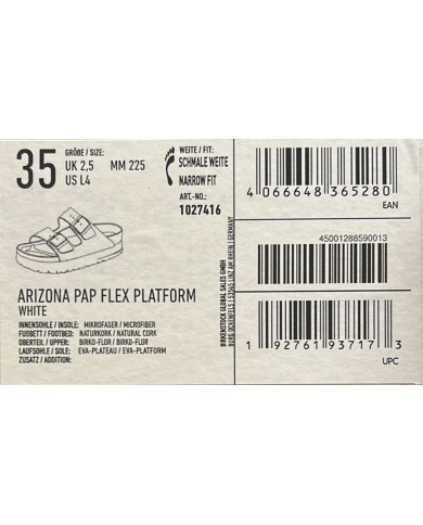 Sandalo Donna Unisex Birkenstock Linea Papilio Arizona Pap Flex Platform White