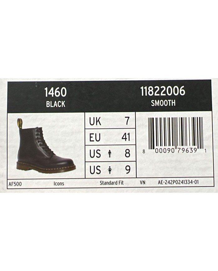 Anfibio Uomo Unisex Donna Dr Martens 1460 Stivaletto Icons Air Wair Smooth Liscio Nero Copia