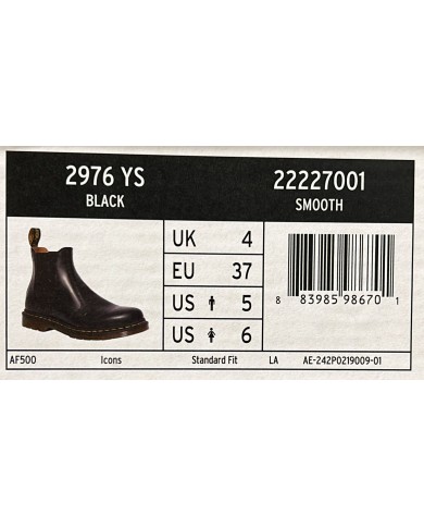 Stivaletto Donna Unisex Uomo Dr Martens Chalsea 2976 YS Pelle Smooth