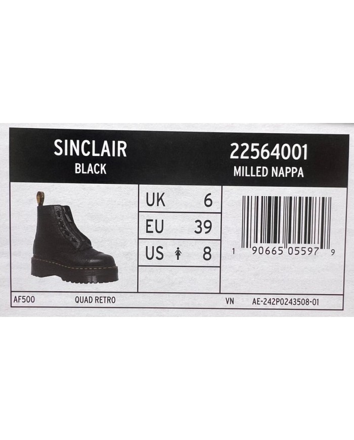 Anfibio Donna Unisex Uomo Dr Martens Sinclair Platform Aunt Sally Leather Black