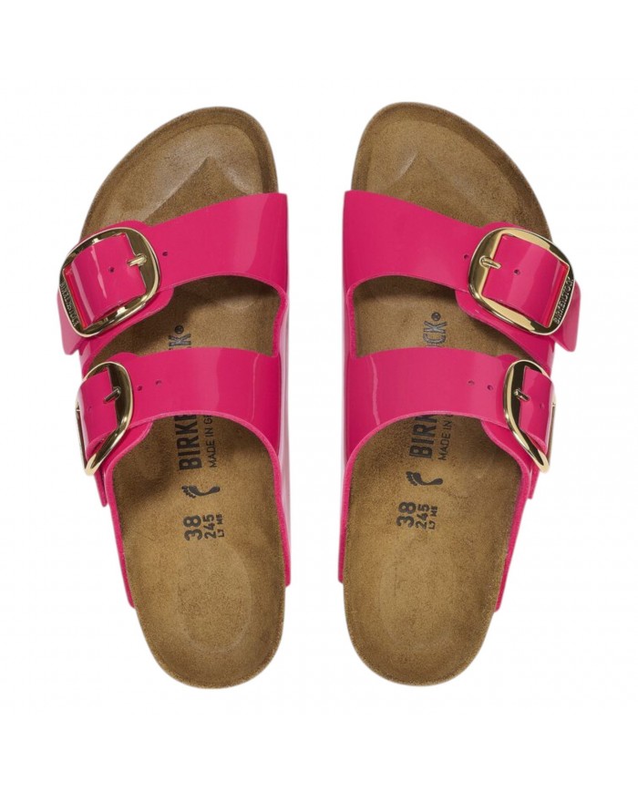 Sandalo Donna Birkenstock Arizona Big Buckle Patent Fuchsia Fusion