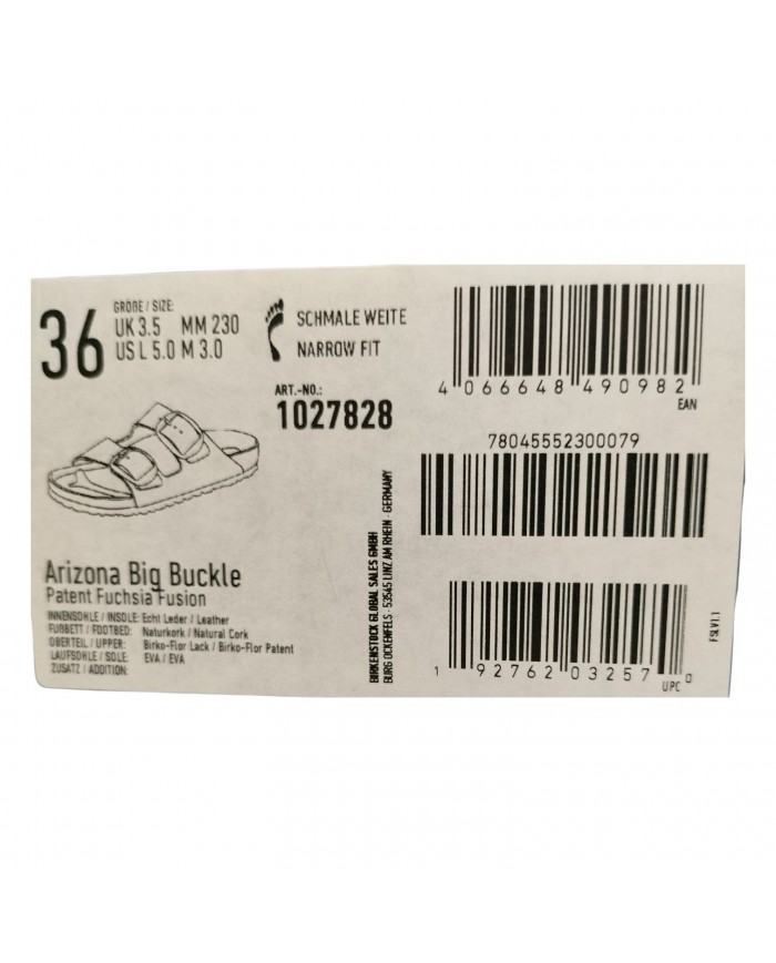 Sandalo Donna Birkenstock Arizona Big Buckle Patent Fuchsia Fusion