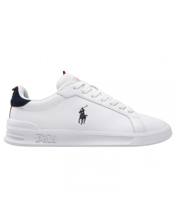 Sneaker Uomo Polo Ralph Lauren Heritage Court II II SK LTL Leather White Navy Red