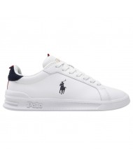 Sneaker Uomo Polo Ralph Lauren Heritage Court II II SK LTL Leather White Navy Red