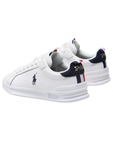 Sneaker Uomo Polo Ralph Lauren Heritage Court II II SK LTL Leather White Navy Red