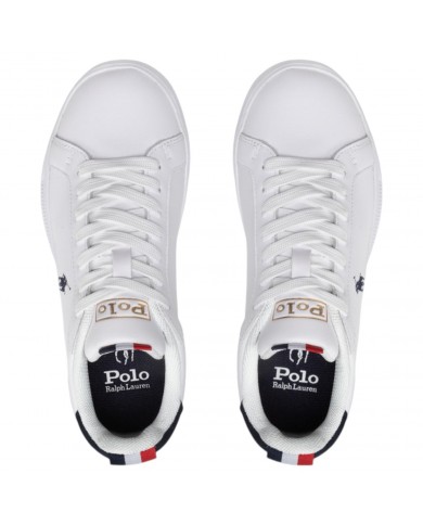 Sneaker Uomo Polo Ralph Lauren Heritage Court II II SK LTL Leather White Navy Red