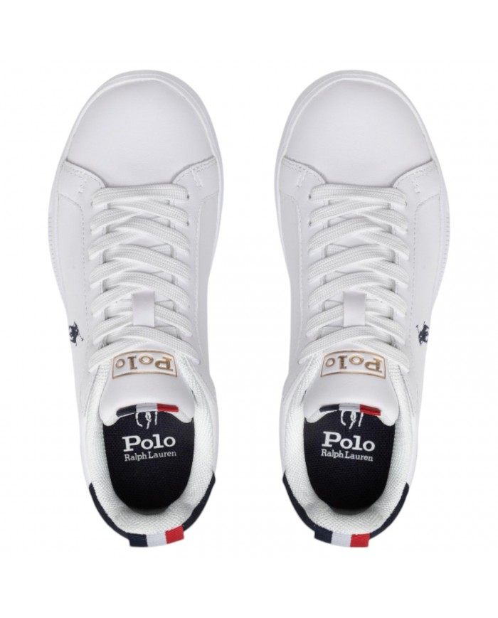 Sneaker Uomo Polo Ralph Lauren Heritage Court II II SK LTL Leather White Navy Red