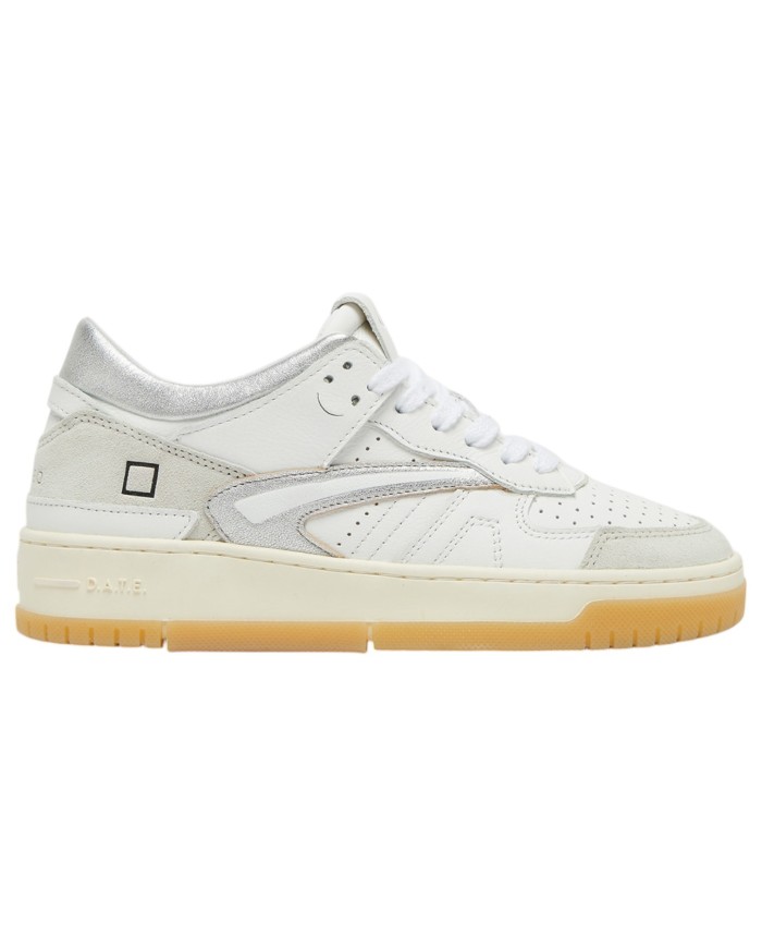 Sneaker Donna Date Torneo Leather Suede White Silver