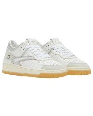 Sneaker Donna Date Torneo Leather Suede White Silver