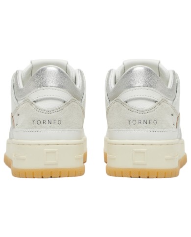 Sneaker Donna Date Torneo Leather Suede White Silver