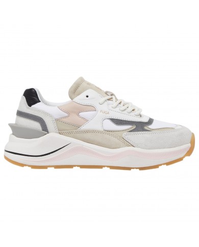 Sneaker Donna Date Fuga Leather Suede White Pink